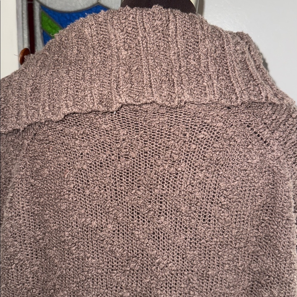 Anthropologie Moth Brown Boucle Knit Cowl Neck Sweater SZ XL - Picture 6 of 10